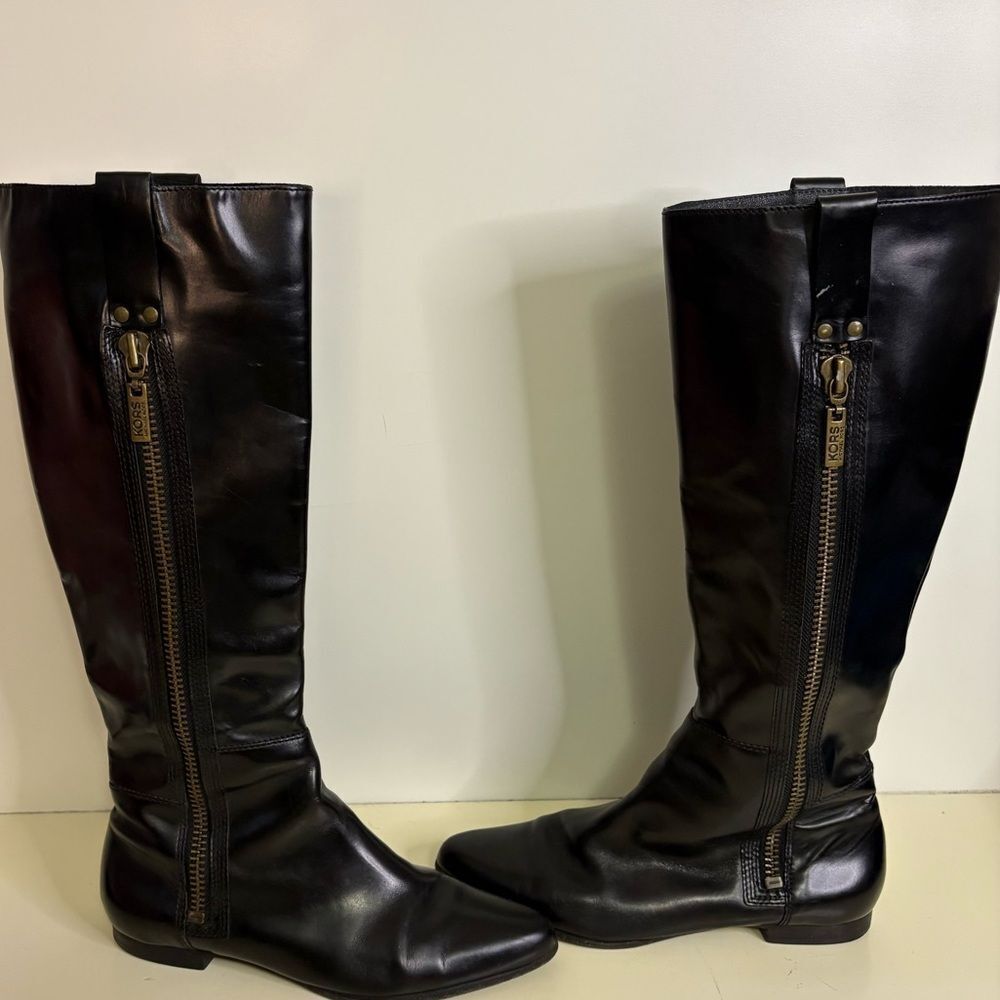 Michael Kors Brinks Leather Riding Boots sz 8.5